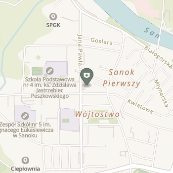 Miejski Zespół Opieki Zdrowotnej w Sanoku przy Samodzielnym Publicznym Miejskim Zespole Podstawowej Opieki Zdrowotnej w Sanoku na mapie
