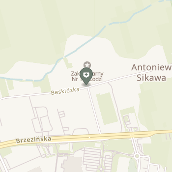 Zakład Karny nr 1 w Łodzi na mapie